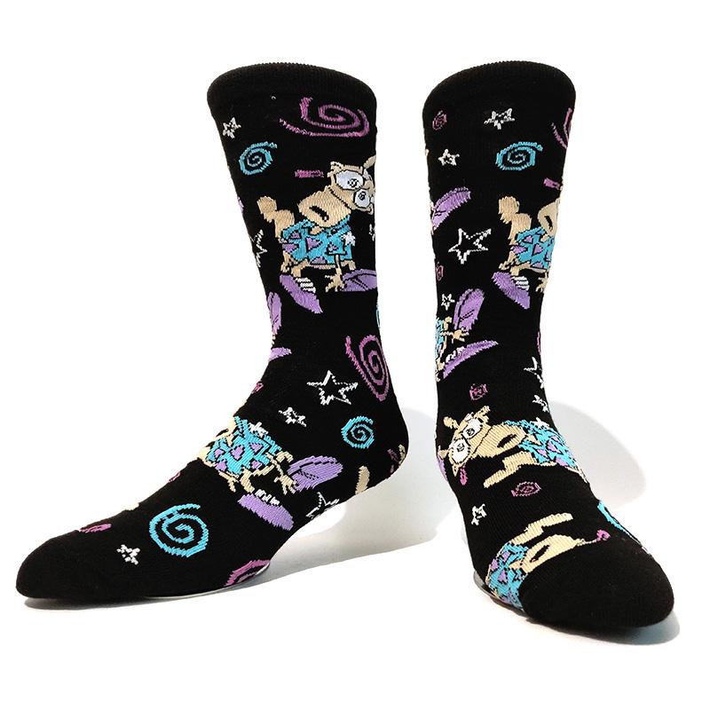 Novelty Happy Funny Men Graphic Socks Cotton Poker Corgi Frog Crazy Burger Piranh Wolf Avocado Eagle Sock