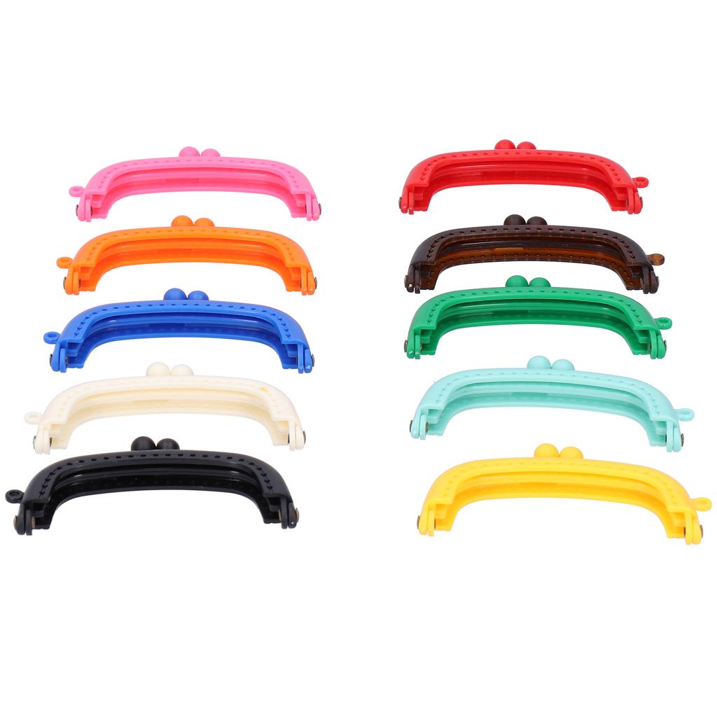 10Pcs Purse Frame Semicircle Candy Color Curved Plastic DIY Bag Accessories 8.5cm