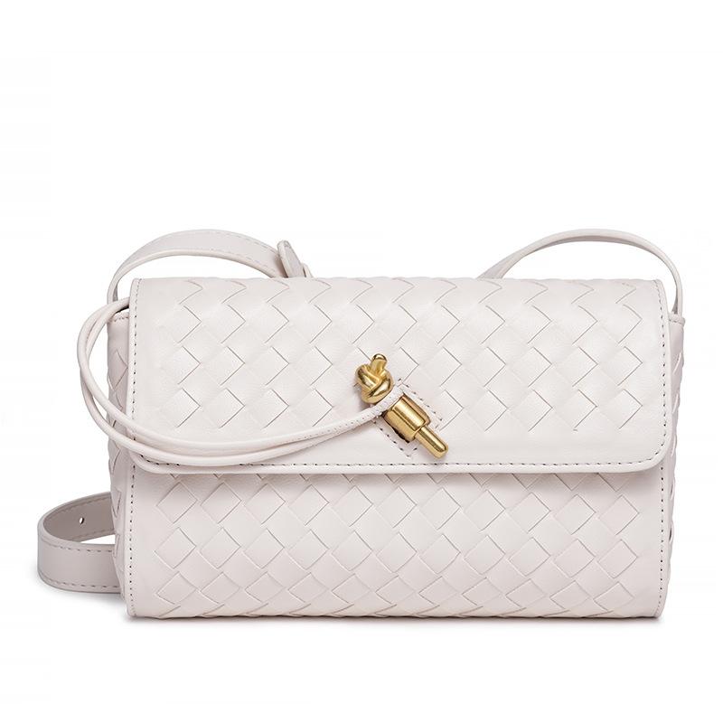 

[] Niche woven one-shoulder clutch bag fashionable and simple oblique span bag trendy retro small square women s bag 21*6*13cm