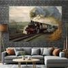 2D plane, 1 piece of retro-themed background fabric for train tracks, suitable for party photo backgrounds and birthday parties