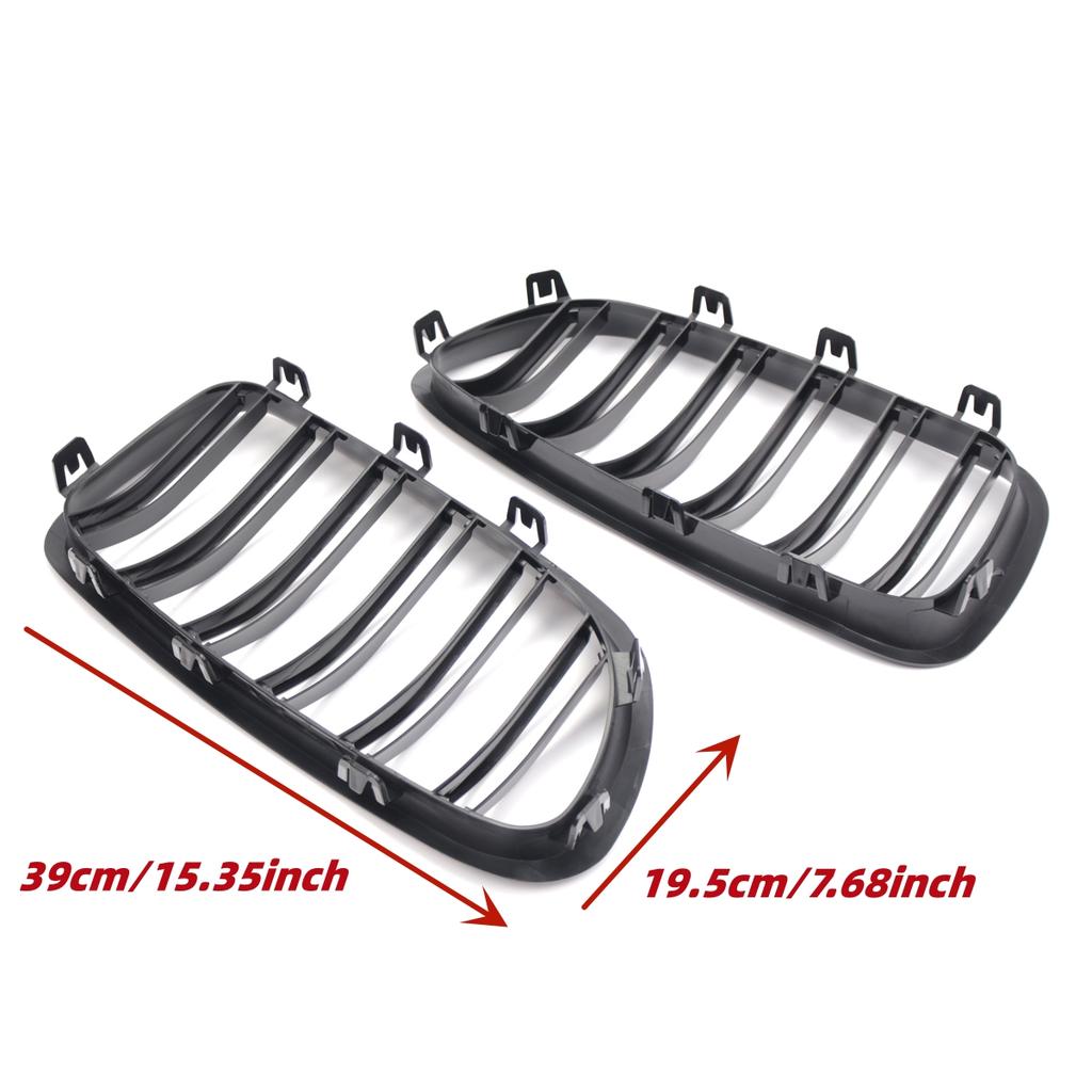 Car Front Kidney Sport Grille For BMW 5 Series F10 F11 F18 520d 530d 540i 2010-2017 1Pair Gloss Black Dual Slats Racing Grill