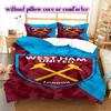 Football Red Blue Pattern Bedding Quilt Set Quilt Cover Pillowcase Home Decoration Birthday Gift (1 * duvet cover + 2 * pillowcase, without core)