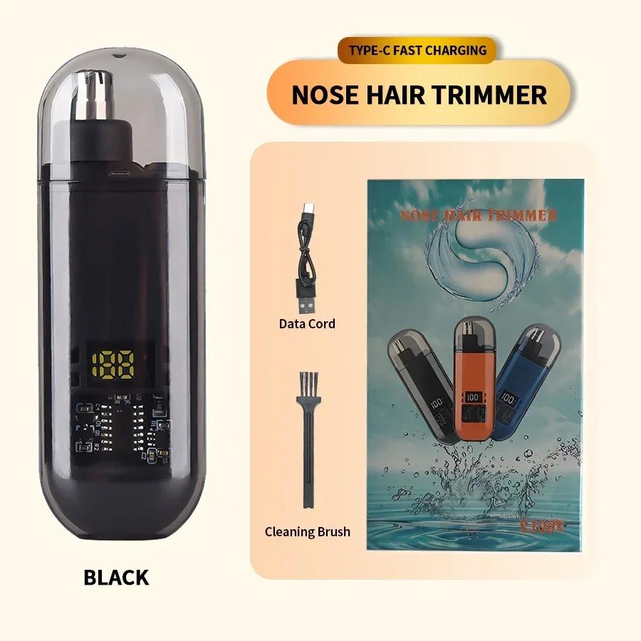 New Electric Nose Hair Trimmer Mini Type-C Rechargeable Waterproof Ear Eyebrow Beard Powerful Clippers Portable For Men Women