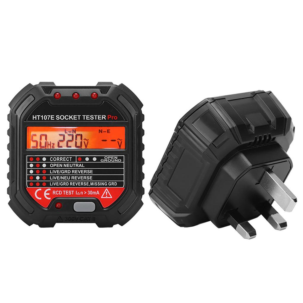 HT107E Socket Outlet Tester Accurate LCD Display Circuit Polarity Voltage Detector