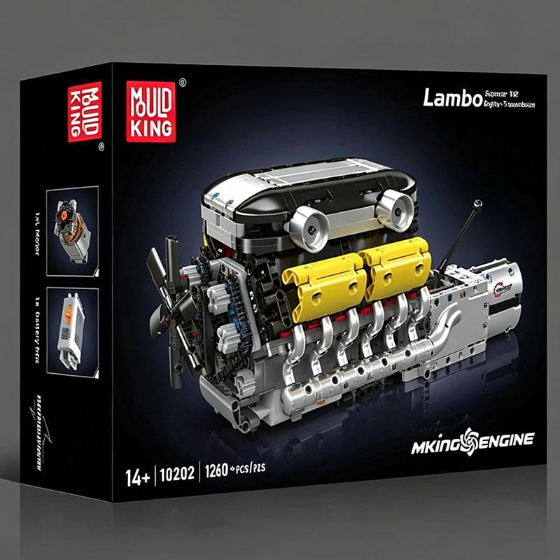 Mould King 10088 535pcs Technical Electrically Driven V8 Engine Building Block Model Kit For Adults Creative Assembly Brick Toys