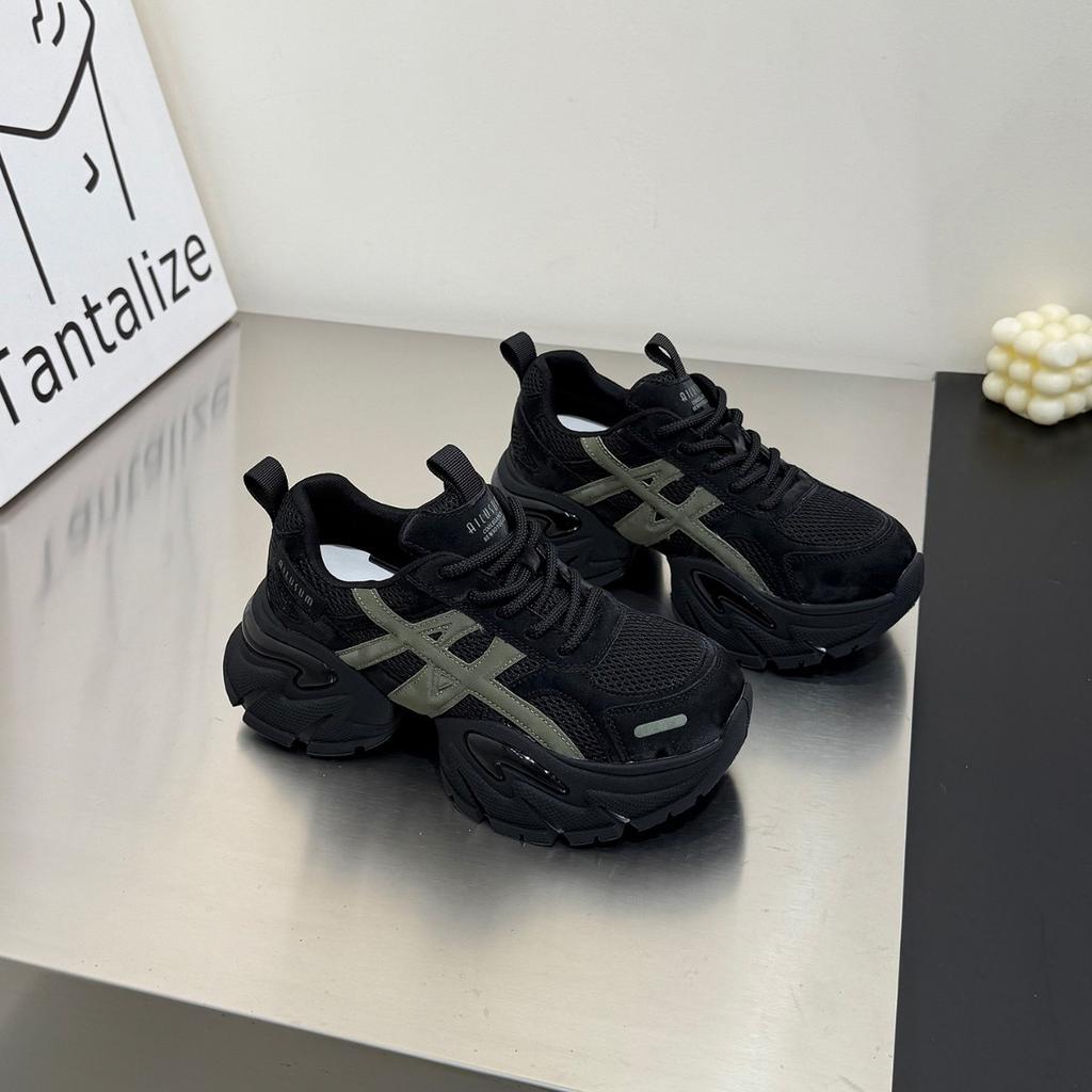 Suding thick-soled small waist dad shoes women's 2025 autumn new small 6cm height-increasing color matching sports and leisure shoes