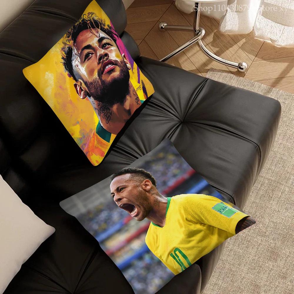 1 Stück F-Fußball N-Neymar Kissenbezug Quadratischer Kissenbezug Schlafzimmer Sofa Raum Dekoration Lässiger Kissenbezug