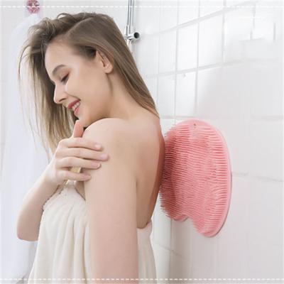 Reusable Shower Back Scraper Cleaning Brush Foot Wash Mat Multifunction Sucker Wall Mat Rub Foot Arms Body Bathing Tool