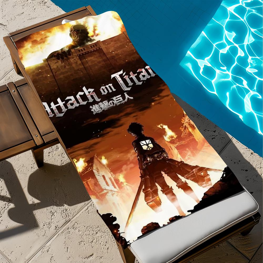 A-attack On Anime T-titan Towel Beach Quick Dry Soft Pool Towels Gift for Travel Gym Shower Camping Sports