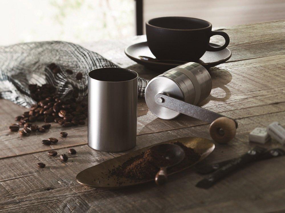 Bonmac Bonmac Coffee Mill Ceramic Hand Mill Silver Main Body Diameter X Height When the Handle Is Width X Height CM-02S Size Only 5.4 15.1cm,