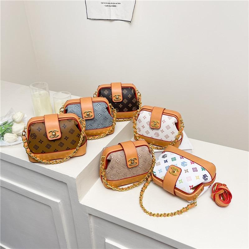Versatile contrasting color retro bag women's new presbyopia shell bag shoulder messenger bag
