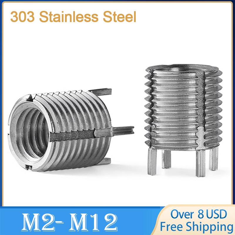 303 Stainless Steel M2x M4 ~ M12x M160 Threaded Repair Insert Bushing with Plug Leg Screw Sleeve Nuts