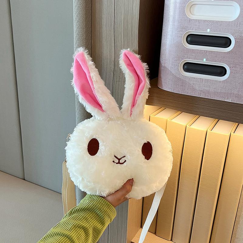Plush Cartoon Bunny Shoulder Bag Adorable Kids Fashion Accessory For Girls