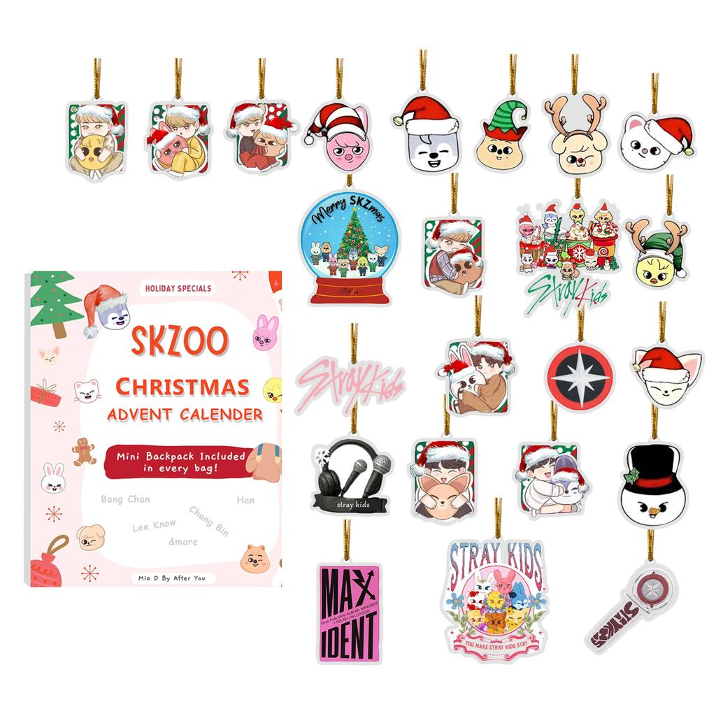 2D Flat Acrylic Mystery Box 24pcs Pendant With Airplane Box Christmas Famous Star Mystery Box, Gift For Star