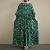 DIMANAF New 2026 Summer Women Plus Size Vintage Lady Long Dress Loose Oversize Maxi Floral Print Cotton Beach Dresses