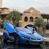 1/24 BMW I8 Supercar Model Samochodu Ze Stopu Diecasty Zabawki Pojazdy Symulacja Metalowy Model Samochodu Kolekcja Prezenty Urodzinowe dla Dzieci