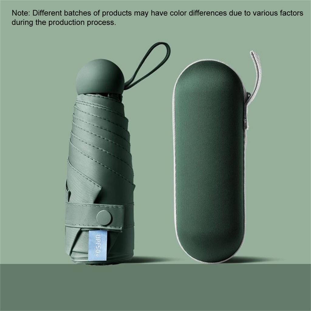 Mini Capsule Folding Umbrella with Box, Portable 6 Bone Foldable Sun Rain Dual Use Umbrellas for Commuting, Office, Daily Use