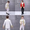Child Prince Royalty Halloween Costume Boy Gold Flower Cospaly Clothes King