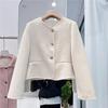 **2024 Noble Women's Short Double-Sided Cashmere Coat - Korean Style Wool Round Neck**