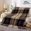 Couverture Flanelle Texture Carreaux Bleu Marine Chaude Douce Halloween Noël Canapé Chaleureux Confortable Décoratif Décor Cadeau Toutes Saisons