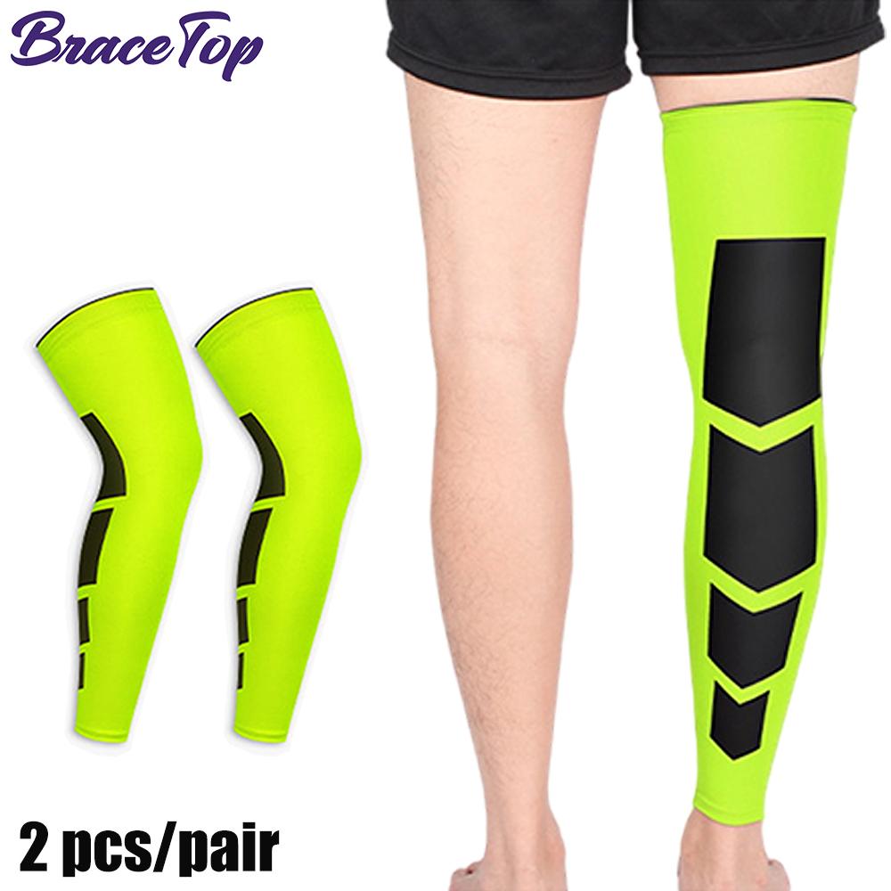 

Durable And Safe Bracetop 1 Pair Sports Super Elastic Basketball Leg Warmers Calf Thigh Compression Sleeves Knee Brace Soccer Volleyball Cycling M