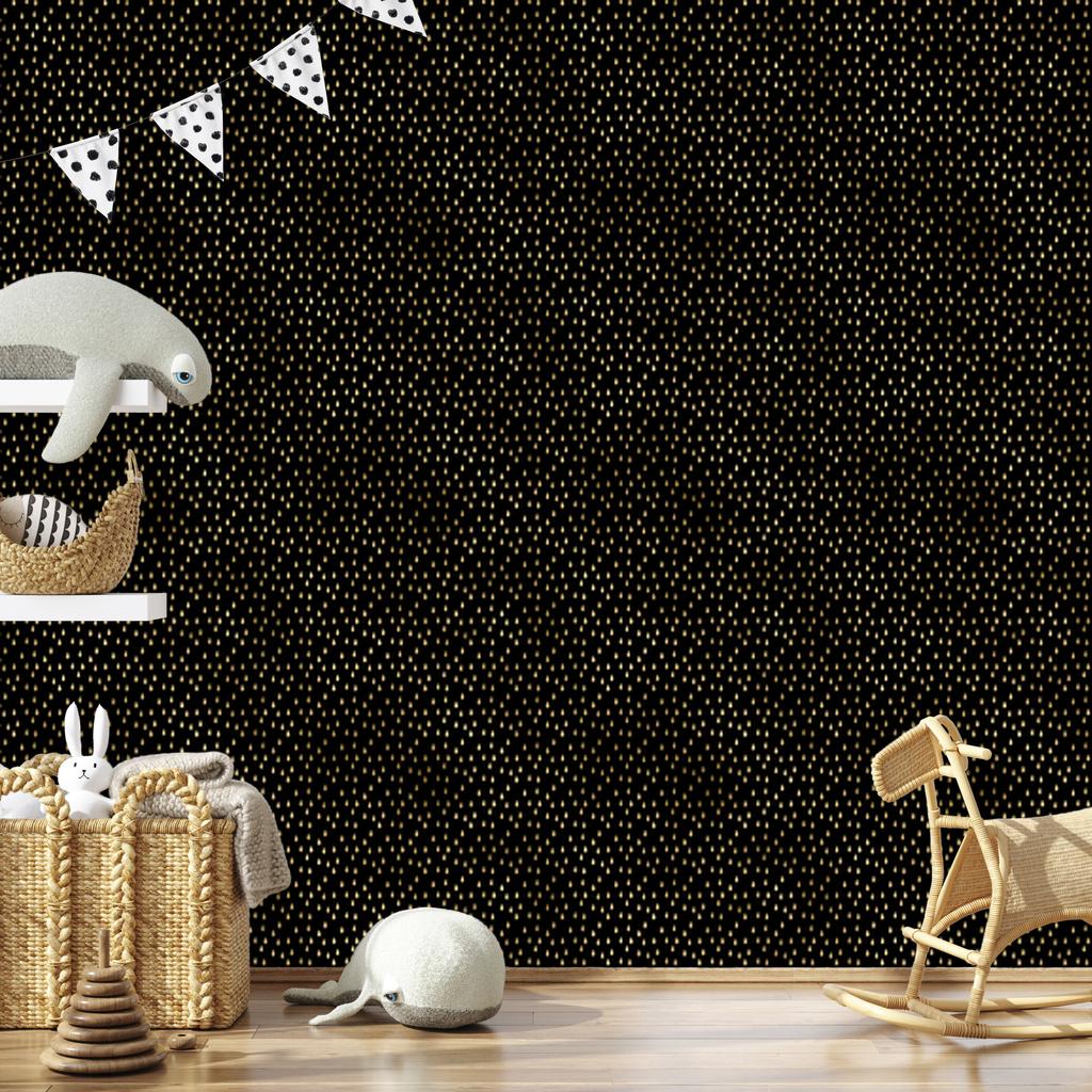 Black and Gold Tropical Black Wallpaper for Living Room and Bedroom 50x1000