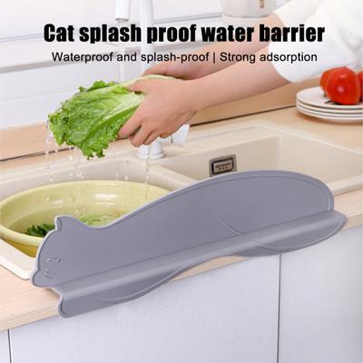 Vantuzlu 2 Adet Karikatür Kedi Lavabo Sıçrama Koruması Sebze Yıkama Suyu Sıçrama Koruyucu Mutfak Tezgahı Yavru Kedi Sıçrama Önleyici Panel