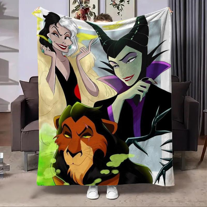 Disney Classici Cattivi Estate Inverno Bambini Adulti Coperta in Flanella Morbida Peluche per Bambini per Camera da Letto Viaggio Ufficio Divano Coperta