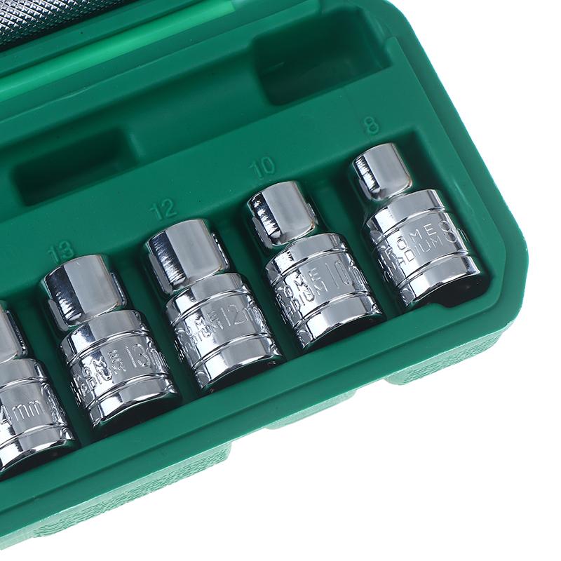 10Pcs/Set Socket Wrench 1/2-Inch Drive With Way Quick Released Hex Socket Ratchet Handle And Bent Rod Mechanic Tool Kit