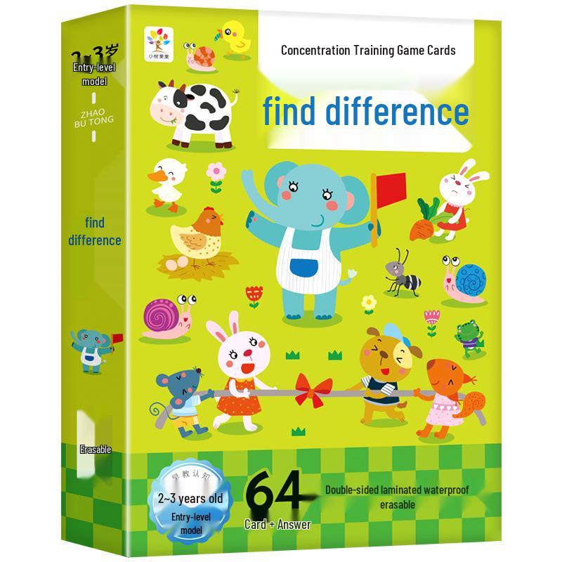 Spot the Difference: Concentration Game Cards for Ages 2-6
