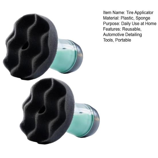 1/2Pcs Tire Shine Applicator Reusable Foam Car Truck Tire Dressing Applicator No-Drip Streak-Free Professional Automotive Detailing Sponge Tools
