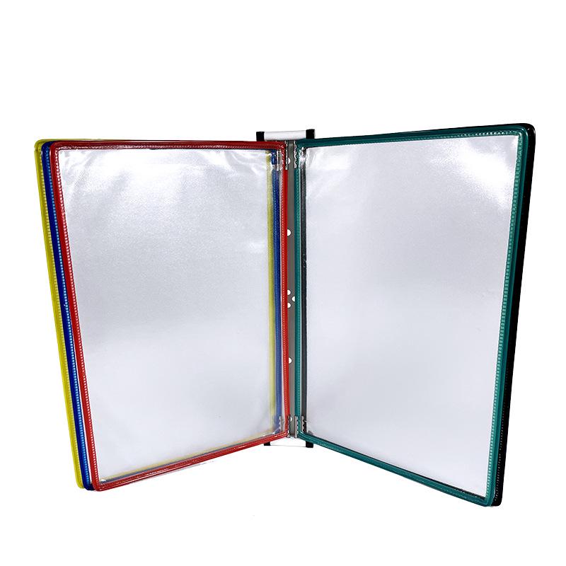 Wall-Mounted A4 Swivel File Rack - 5-Page Magnetic Display Holder