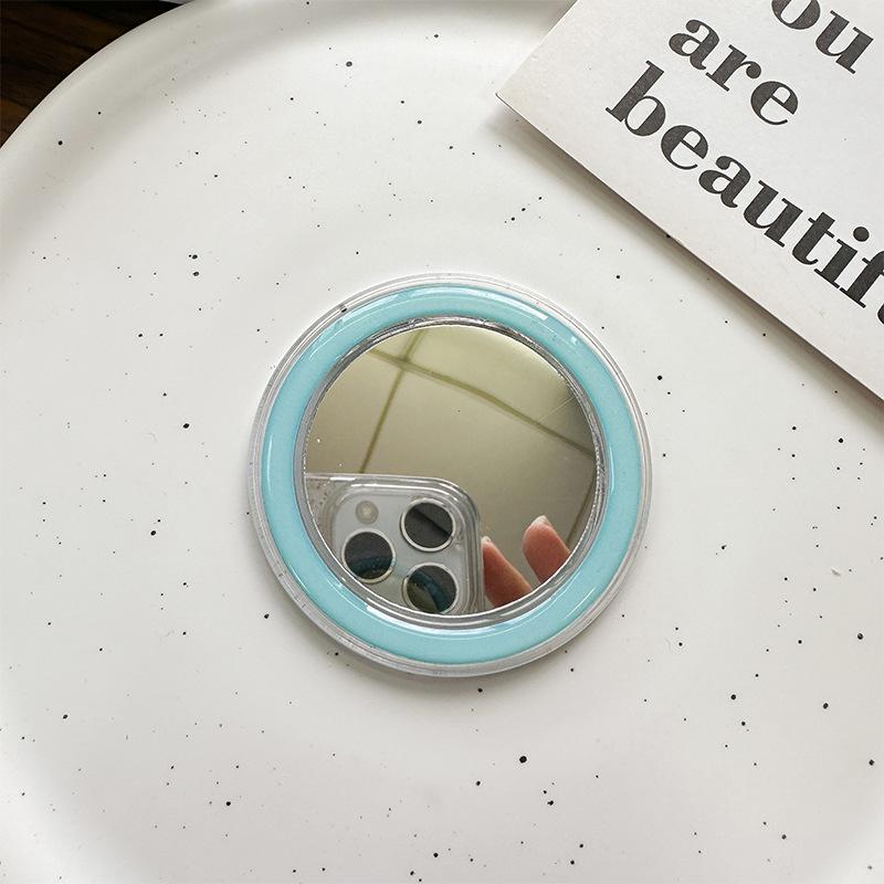 Magsafe Solid Color Magnetic Suction Transparent Mobile Phone Airbag Bracket Base Diy Mirror Portable Makeup Mirror Simple Refrigerator Sticker