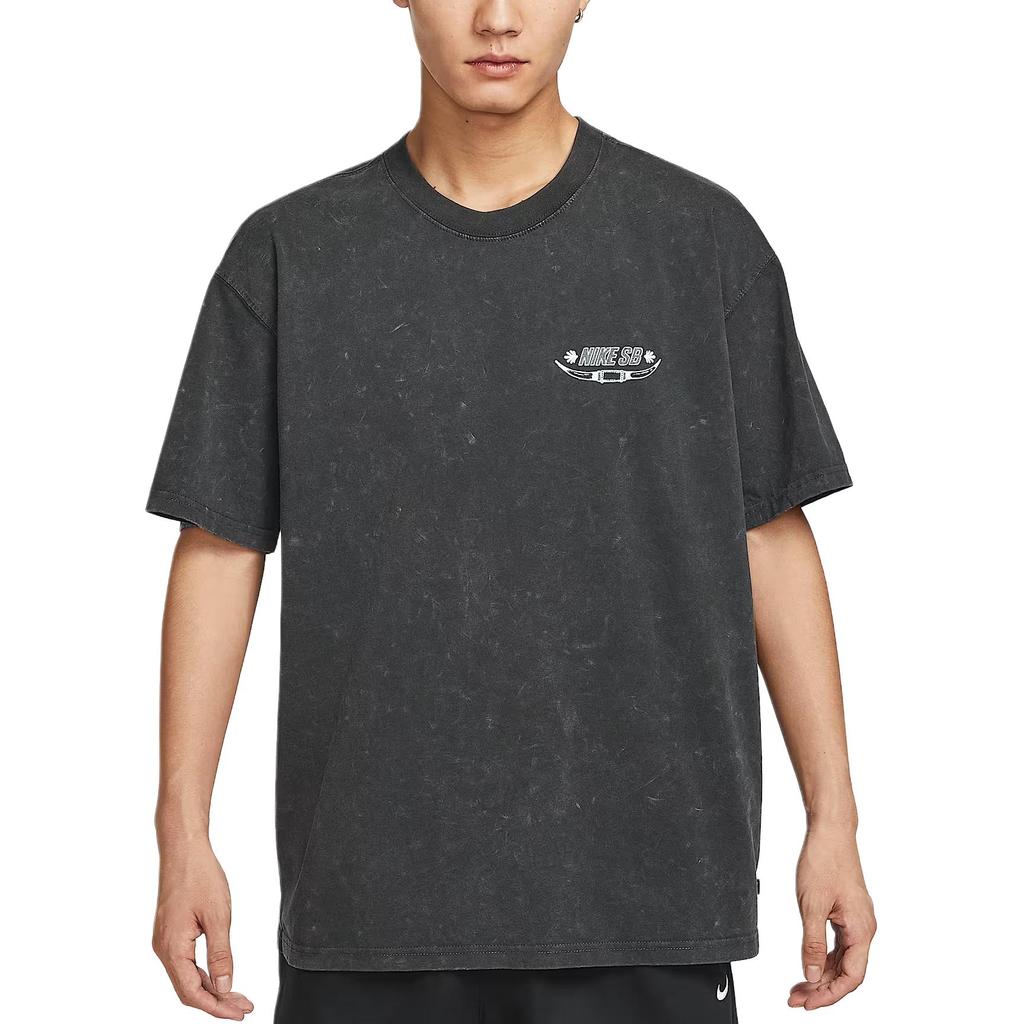 Nike SB T Shirts Men's Gray Black Crew Neck Moderate HV1307-045