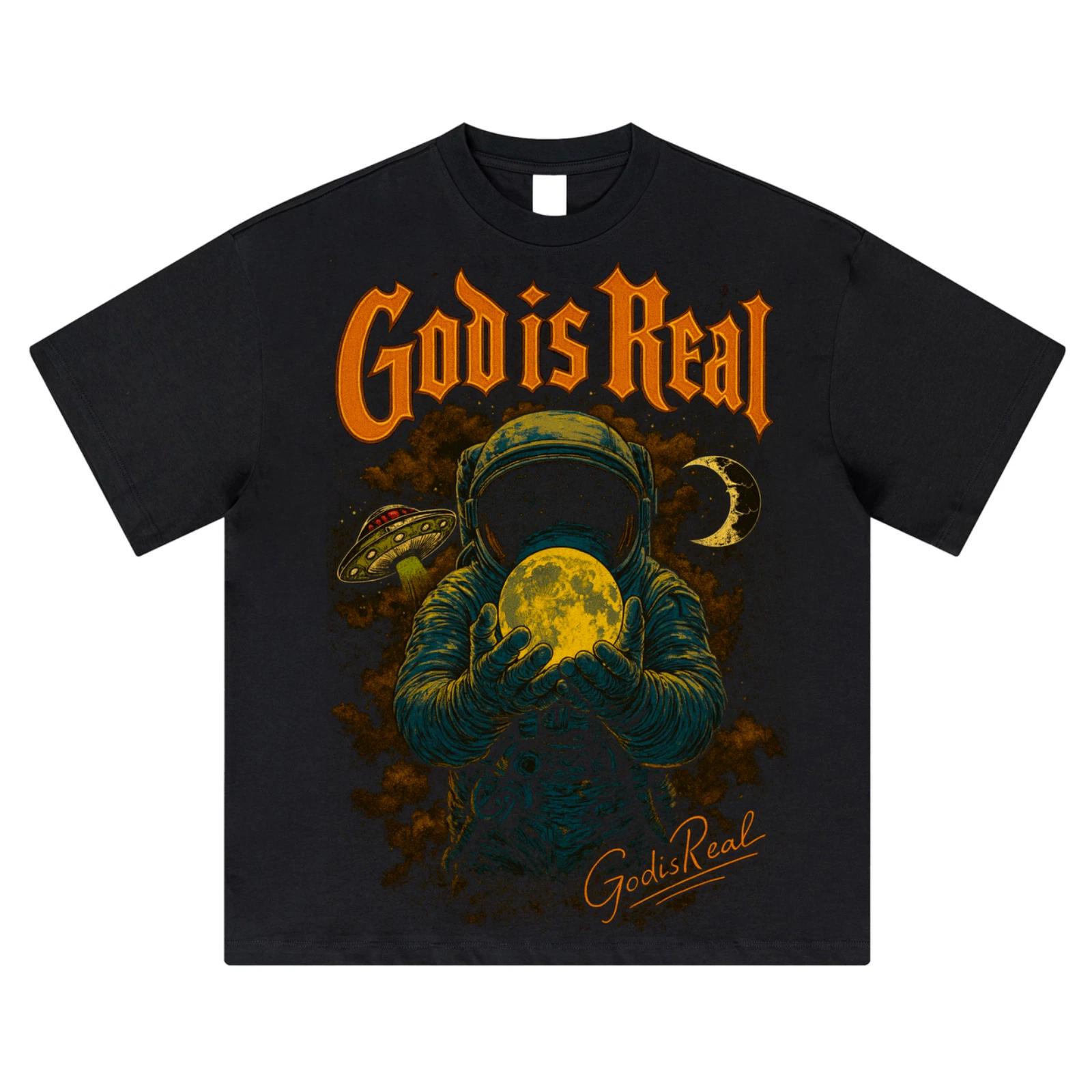 Streetwear graphic design God Is Real T shirt XL 4XL
