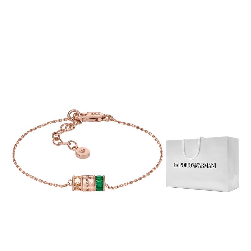 

Emporio Armani Fashion Waist Bead Bracelet With Green Gemstone Women bracelet Silver EG3579221 Basic Packaging-Box