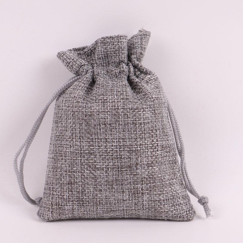 Drawstring Linen Jewelry Gift Bag - Composite Linen Storage Bag Available