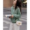 Women's Embroidered Velvety Hooded Sweatshirt