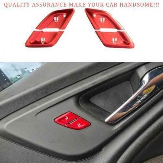 For Chevy Malibu 2016-2024 Red Alloy Inner Door Handle Button Sticker Trim 4PCS
