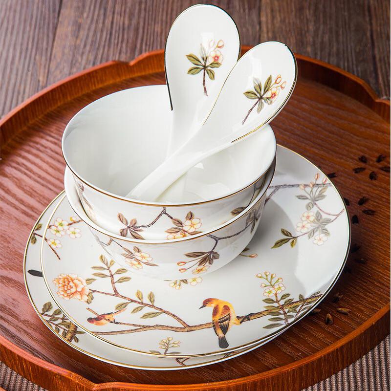 TAYOHYA Magpie on Plum Blossom 16-Piece Dinnerware Set