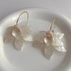 Trendy White Green Brown Acrylic Flower Hoop Earrings for Women Jewelry Statement Earings