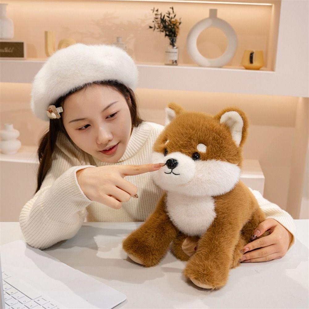 Stuffed Animals West Highland Plush Toy Lying Stuffed Puppy Doll Simulation Akita Dog  Home Decor