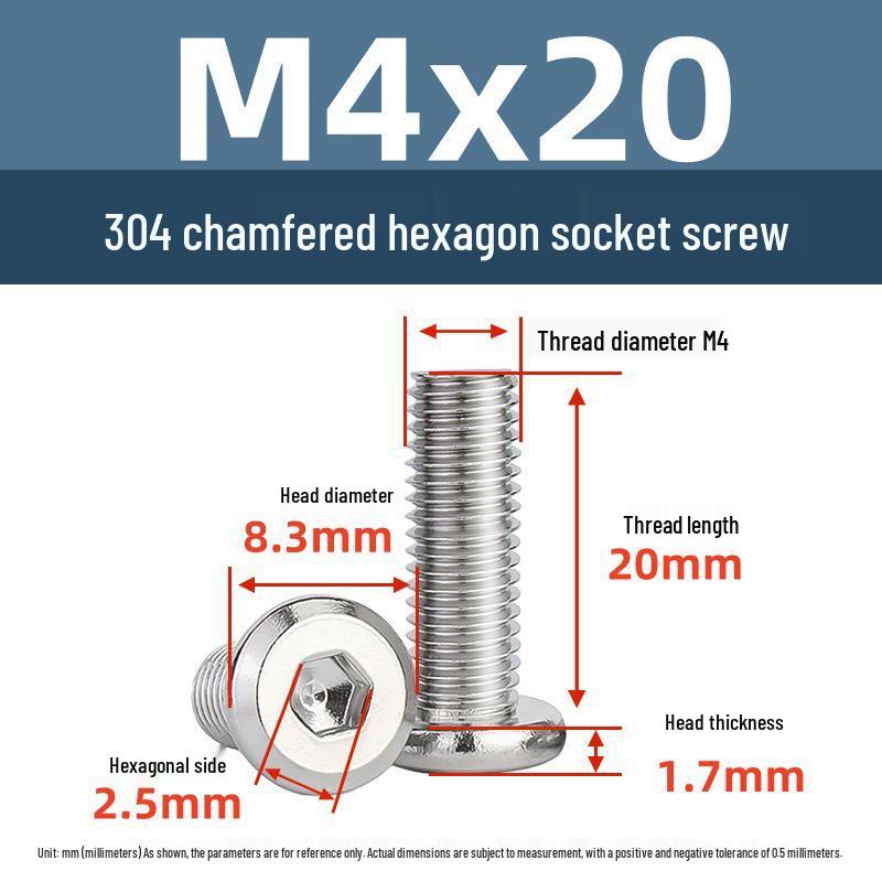 Yigu 304 Stainless Steel M2-M12 Countersunk Flat Head Hex Screw for Furniture & Cabinets