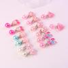 Children's Without Ear Holes Earrings Little Girls Cute Flower Cat Pearl Fashion Jewelry Gift Pearl Fringe Ear Clip Eardrop