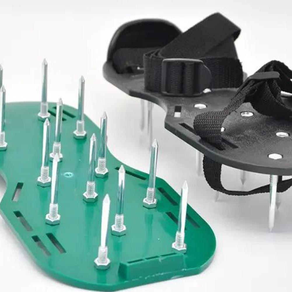 Lawn Aerator Shoes Aerator Spiked Sandals with Adjustable Strap Grass Spiked Shoes Anti-Slip for Aerating Lawn Soil