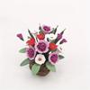 1: 12 Mini Simulation Flower Garden Living Room Scene Micro Landscape Ornaments Flowers White Red Purple Tri Color Flowers