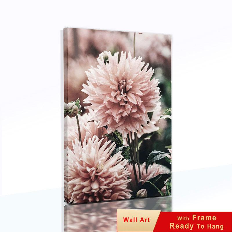 Pink Wall Art Peony Flowers Posters Pictures Quotes Bedroom Wall Decorative Prints Wall Painting for Living Room Decor Art