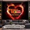 Wall Hanging Tapestry Custom NameVfB Stuttgart FC Pattern Personalized Printed Fabric Wall Decor