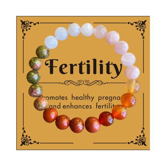 Bracelet Sustainable Natural Faux Crystal Stretchy Bracelet with Four Healing Stones Rose Quartz Bracelet