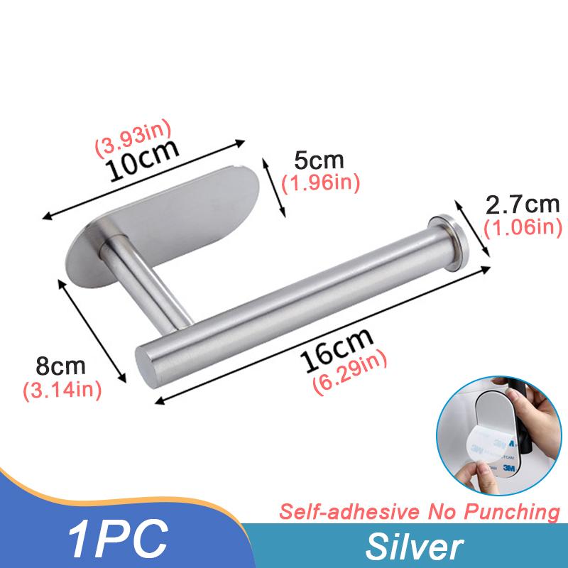 Toilet Paper Holder Wall Mounted Towel Holder For Kitchen Stainless Steel Cabinet Paper Roll Storage Hanger Bathroom Accessories